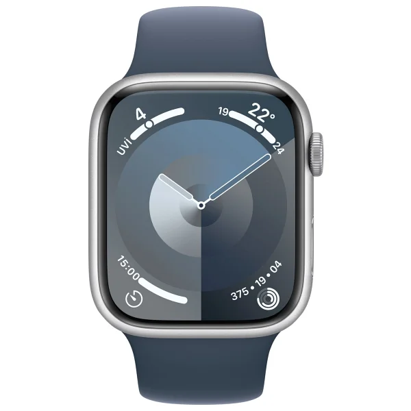 Apple Watch Series 9 GPS 45mm Gümüş Rengi Alüminyum Kasa Ve Fırtına Mavisi Spor Kordon Akıllı Saat - Görsel 2