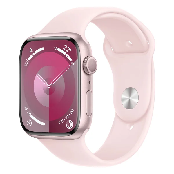Apple Watch Series 9 GPS 45mm Pembe Alüminyum Kasa ve Uçuk Pembe Spor Kordon Akıllı Saat
