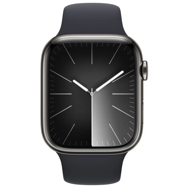 Apple Watch Series 9 GPS + Cellular 45mm Paslanmaz Çelik Kasa Spor Kordon Akıllı Saat - Görsel 2