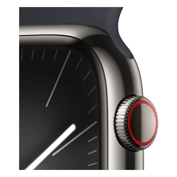 Apple Watch Series 9 GPS + Cellular 45mm Paslanmaz Çelik Kasa Spor Kordon Akıllı Saat - Görsel 3