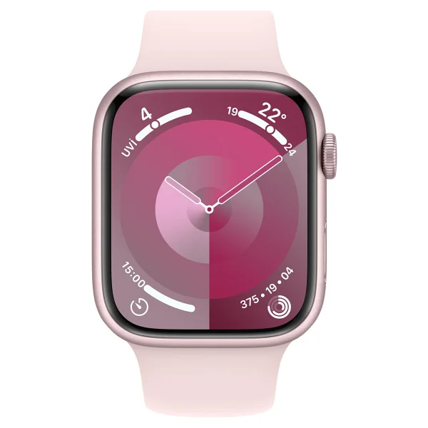 Apple Watch Series 9 GPS 45mm Pembe Alüminyum Kasa Ve Uçuk Pembe Spor Kordon Akıllı Saat - Görsel 2
