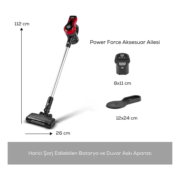 Karaca Vantuz Power Force Şarjlı Dikey Süpürge - Görsel 2