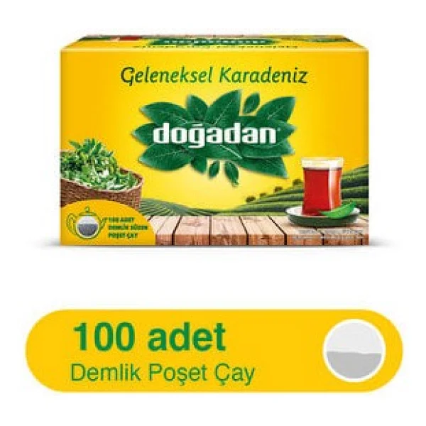 Doğadan Geleneksel Karadeniz Demlik Poşet Çay 100'LÜ 320 G ( 12 Adet ) - 300 gr - Görsel 2