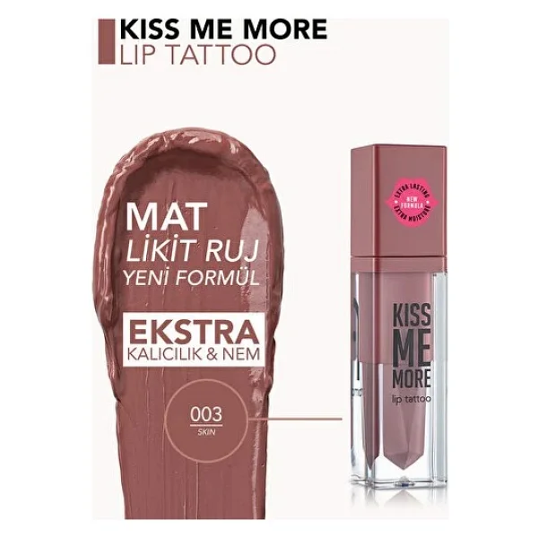 Flormar Kiss Me More Lip Tattoo 003 Skin Likit Ruj - Görsel 4