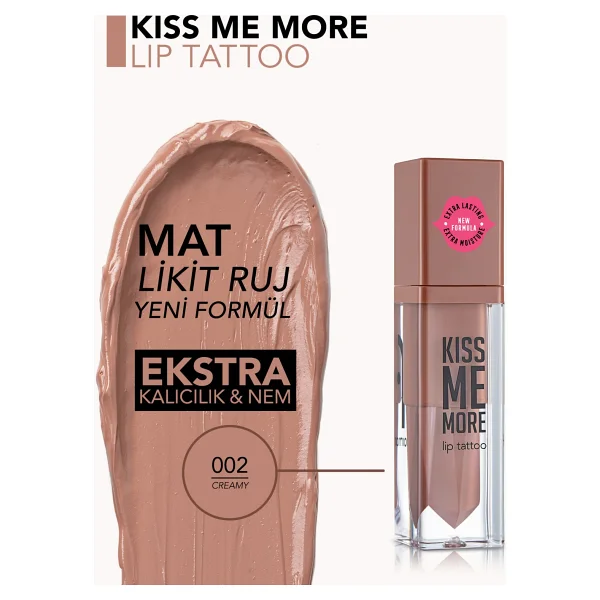 Flormar Kiss Me More Lip Tattoo 002 Creamy Likit Ruj - Görsel 4