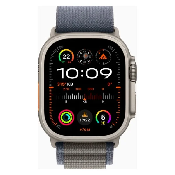 Apple Watch Ultra 2 GPS + Cellular 49mm Natürel Titanyum Kasa Ve Mavi-Alpine Loop Kordon Akıllı Saat - Görsel 2