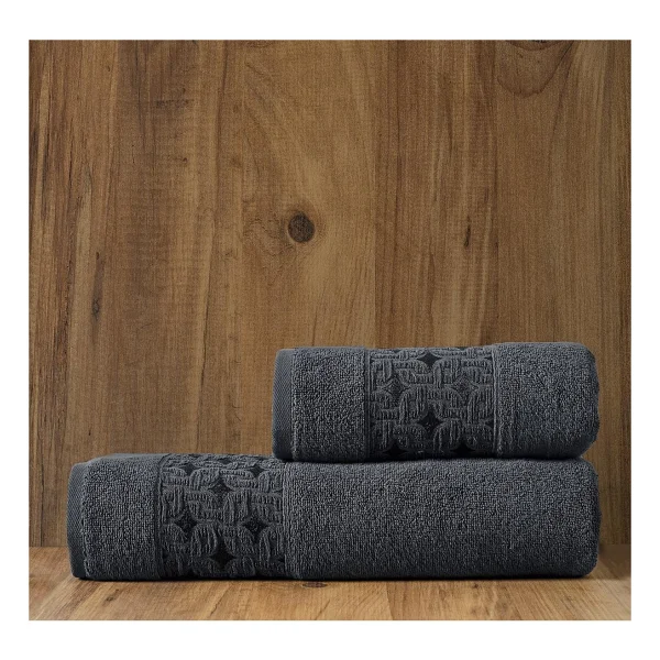 Soley Oppolo Extra Yumuşak Pamuklu Eponj 2'li Havlu Seti - 70 X 140 Cm - 50 X 90 Cm - Gri - Görsel 7