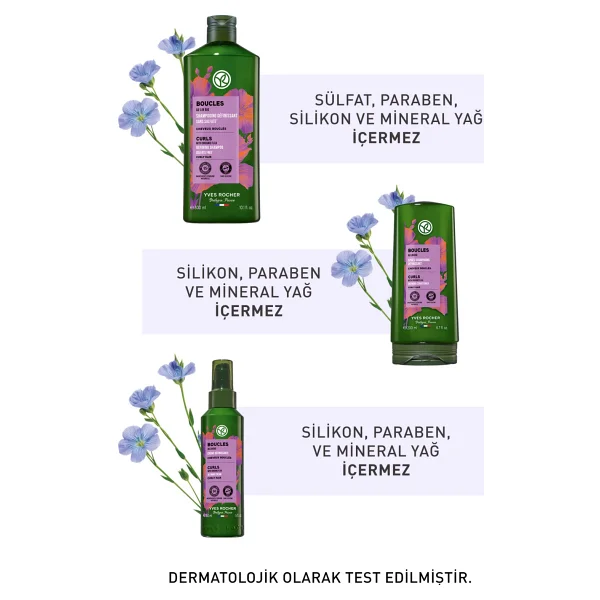 Yves Rocher Kıvırcık Dalgalı Saçlar Bukle Belirginleştirici Orijinal Boy Şampuan,Saç Kremi,Saç Bakım Kremi Seti - Görsel 4
