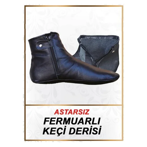 İslam Yayın Mest Keçi Derisi Kışlık Mest Içi Astarsız Mest Tek Fermuarlı Mest - 41 - 0tb-Siyah - Görsel 7