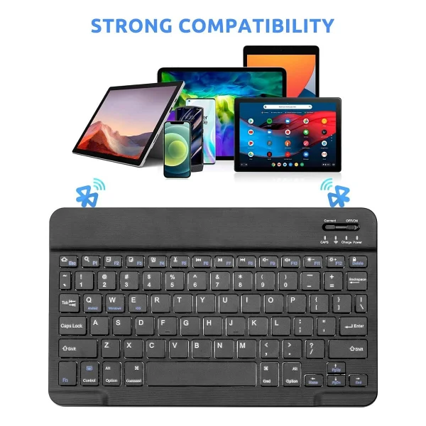 Valkyrie Bluetooth 10 İnç Ios Windows Android Uyumlu Kablosuz Klavye - Türkçe - Şarjlı - Sessiz - Multimedia - Ultra İnce Siyah - Görsel 2