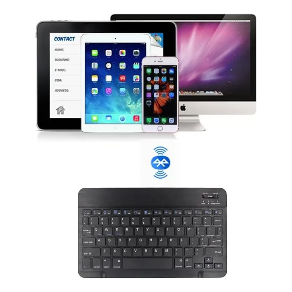 Valkyrie Bluetooth 10 İnç Ios Windows Android Uyumlu Kablosuz Klavye - Türkçe - Şarjlı - Sessiz - Multimedia - Ultra İnce Siyah - Görsel 3