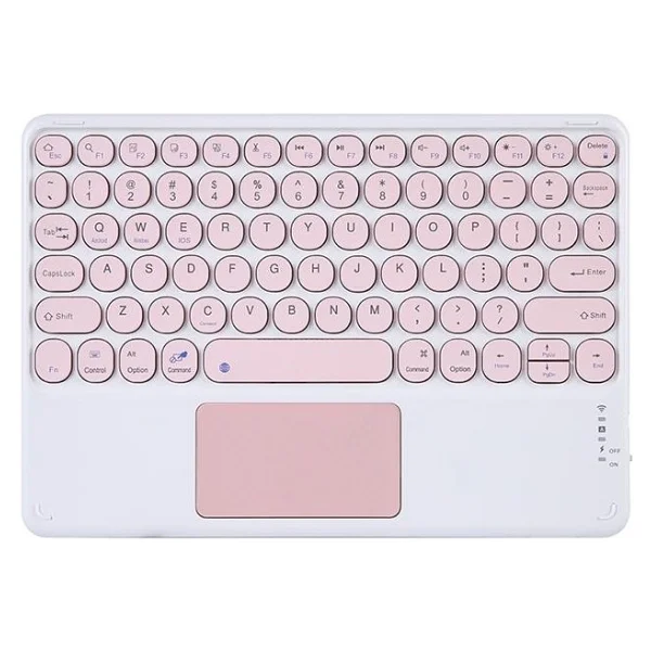 Valkyrie Kablosuz Touchpad Bluetooth Klavye - Ios Android Windows Uyumlu - Türkçe Dil - Şarjlı - Ultra İnce - Type-C Giriş Pembe - Görsel 6