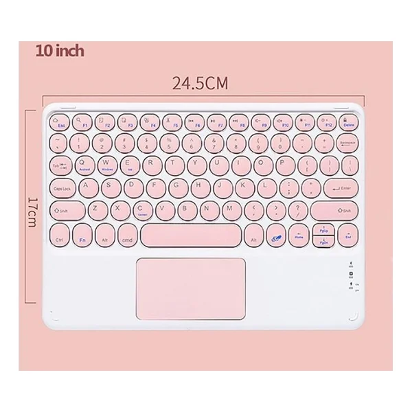 Valkyrie Kablosuz Touchpad Bluetooth Klavye - Ios Android Windows Uyumlu - Türkçe Dil - Şarjlı - Ultra İnce - Type-C Giriş Pembe - Görsel 3