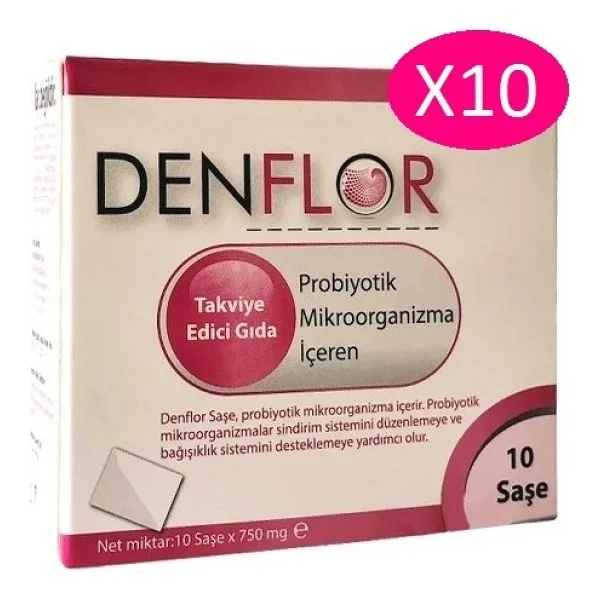 Denflor Probiyotik 10 Şase - 10 Kutu Takviye Edici Gıda İçeren Mikroorganizma Desteği - Görsel 2