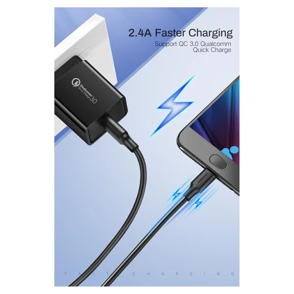 Ugreen Micro USB Data Ve Şarj Kablosu Beyaz 1 M - Görsel 3