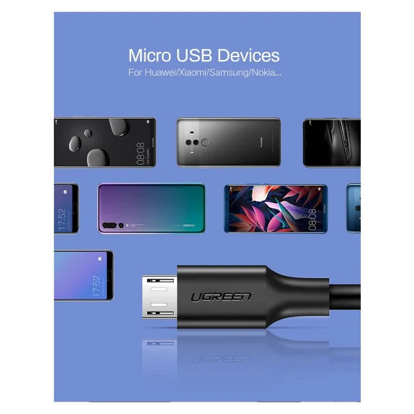 Ugreen Micro USB Data Ve Şarj Kablosu Beyaz 1 M - Görsel 5
