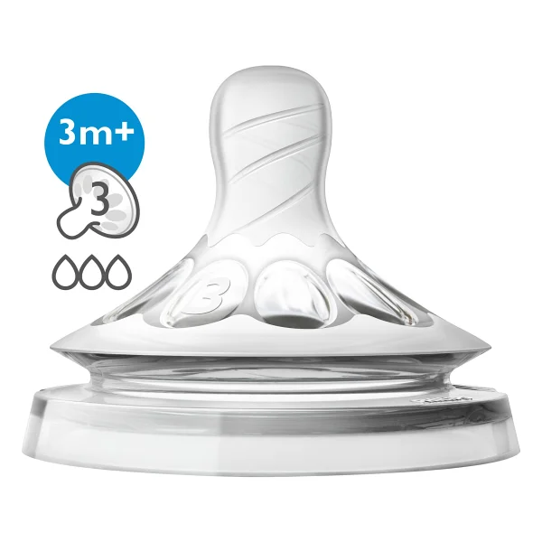 Philips Avent Natural Biberon Emziği Silikon 3 Delik Akış İle 2'li Set +3 Ay Kullanım - Görsel 5