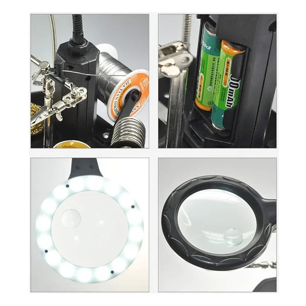 Wellhise Acn-129 Masaüstü Büyüteç Ledli Havya Sehpası - Görsel 3