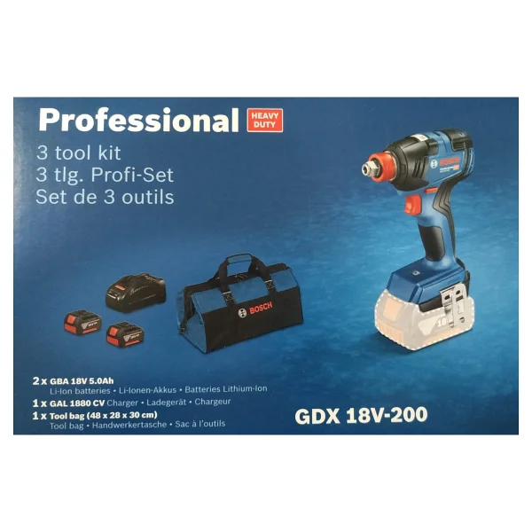 Bosch Gbh 18v-26 Kırıcı Delici + Gdx 18v-200 Somun Sıkma + Gws 18v-10 Taşlama 2 X 5 Ah Üçlü Set - Görsel 3