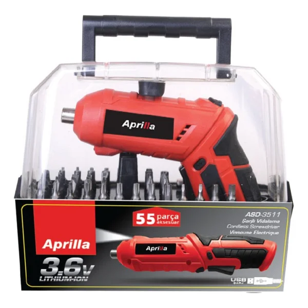 Aprilla Asd-3511 55 Parça Şarjlı Vidalama Makinesi - Görsel 2