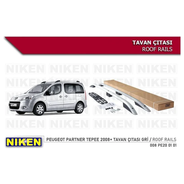 Karva Peugeot Partner Tepee Tavan Çıtası Gri 2008-Sonrası Modeller Uyum - Görsel 2
