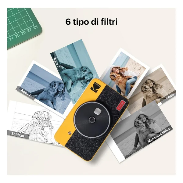 Kodak Mini Shot Combo 2 Retro/C210 Anında Baskı Dijital Fotoğraf Makinesi Beyaz - Görsel 2