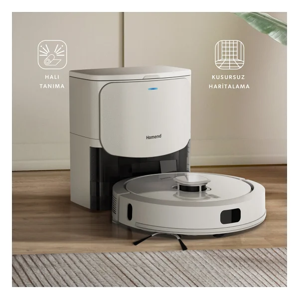 Homend Alex Laser Power Plus 1287h Çöp İstasyonlu Akıllı Robot Süpürge - Görsel 10