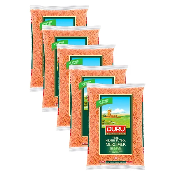 Duru Kırmızı Futbol Mercimek 1 kg 5'li - Görsel 2