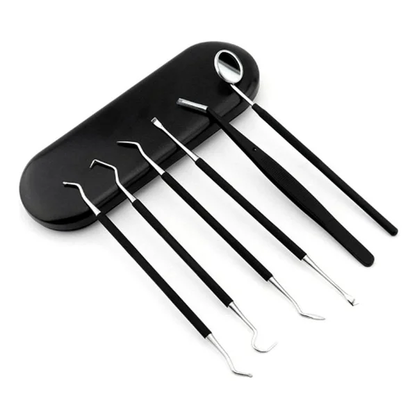 Valkyrie 6 Parca Paslanmaz Celik Metal Kutulu Dis Tartar Temizleme Dental Agiz Bakim Seti - Görsel 6