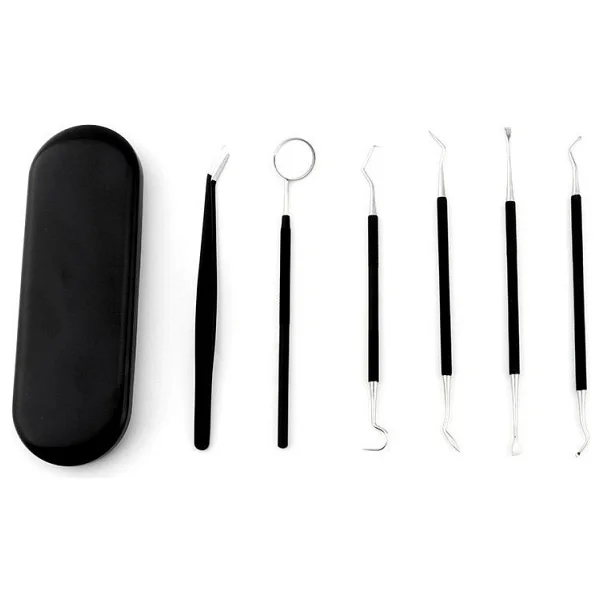 Valkyrie 6 Parca Paslanmaz Celik Metal Kutulu Dis Tartar Temizleme Dental Agiz Bakim Seti - Görsel 4