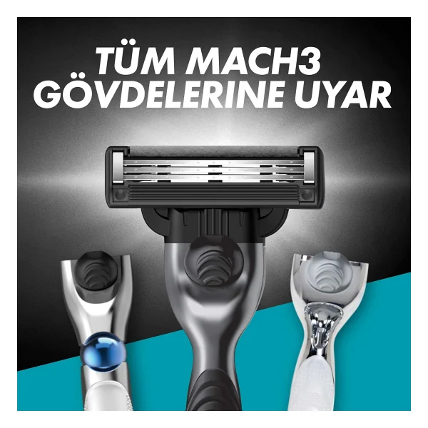 Gillette Mach3 Charcoal 4'lü Yedek Tıraş Bıçağı - Görsel 5