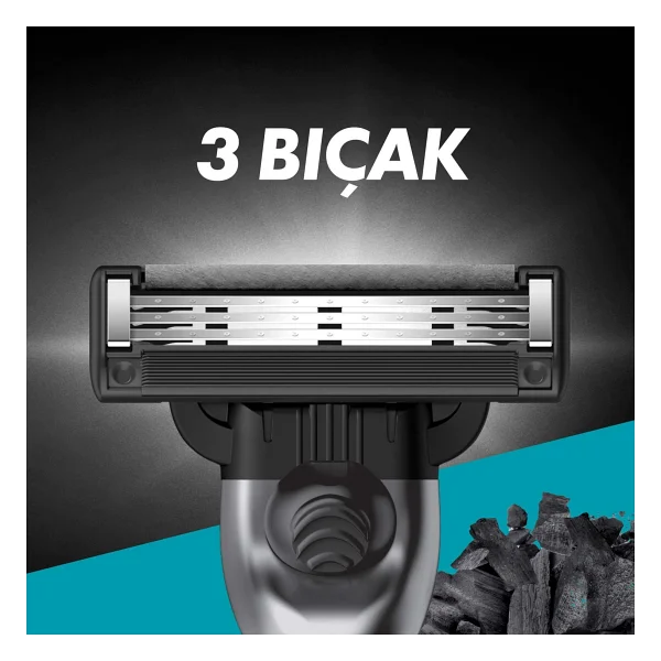 Gillette Mach3 Charcoal 4'lü Yedek Tıraş Bıçağı - Görsel 6