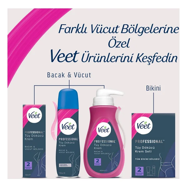 Veet Professional Bacak & Vücut Bölgesi Hassas Ciltler 150 Ml Tüy Dökücü Sprey Krem - Görsel 10