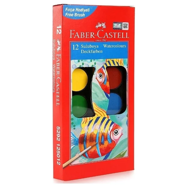Faber-Castell Faber Castell 12 Renk Sulu Boya Küçük Boy 10 Adet - Görsel 3