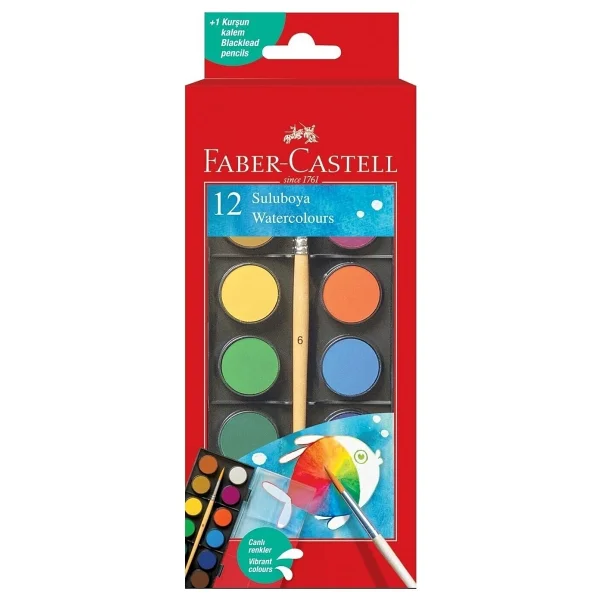Faber-Castell Faber Castell 12 Renk Sulu Boya Küçük Boy 5 Adet - Görsel 2