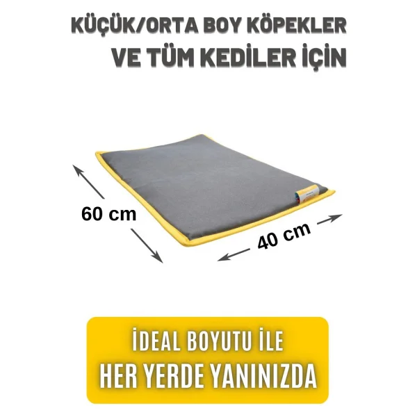 Pawdaz Serin (60x40cm) - 4 Mevsim Kedi/ Köpek Matı, Sıcak Veya Soğuk Kullanılabilen Minder Yatak - Görsel 8