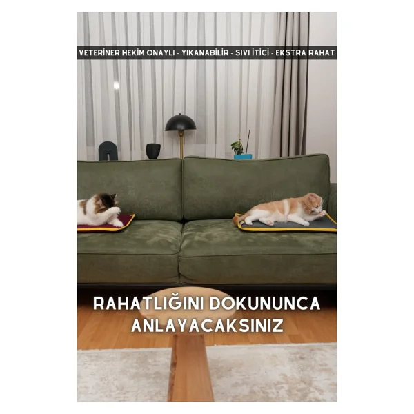 Pawdaz Serin (60x40cm) - 4 Mevsim Kedi/ Köpek Matı, Sıcak Veya Soğuk Kullanılabilen Minder Yatak - Görsel 9