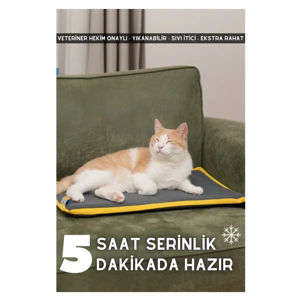 Pawdaz Serin (60x40cm) - 4 Mevsim Kedi/ Köpek Matı, Sıcak Veya Soğuk Kullanılabilen Minder Yatak - Görsel 10