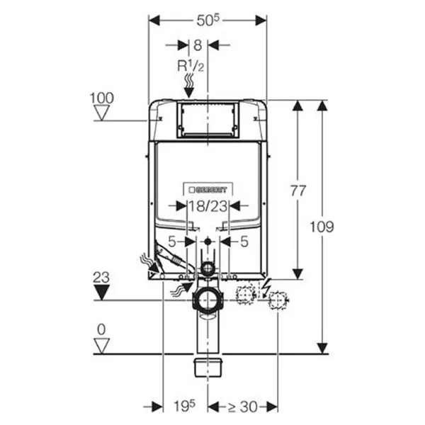 Geberit Sigma 8cm Tuğla Ince Tip Gömme Rezervuar Seti 110.792.00.1 - 616.004.21.1 - 115.883.Jq.1 - Görsel 2
