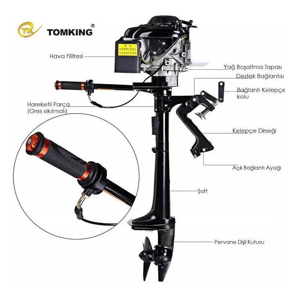 Tomking Tk144fc Dıştan Takma Bot Motoru 4 Zamanlı - Görsel 4