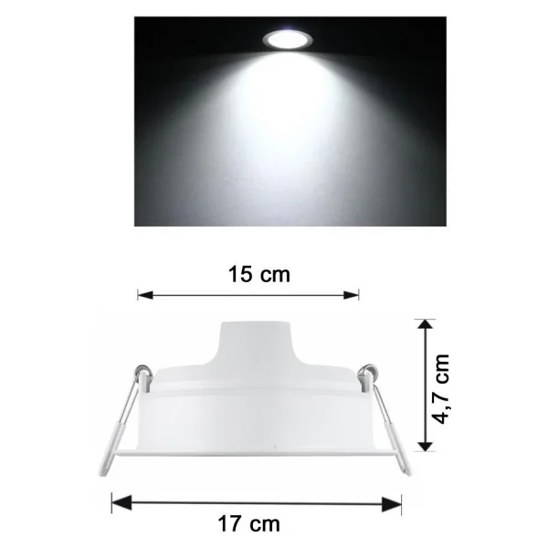 Philips Meson 16,5w LED Panel Beyaz 6500k 15 Cm Mağaza Spot Armatür - Görsel 3