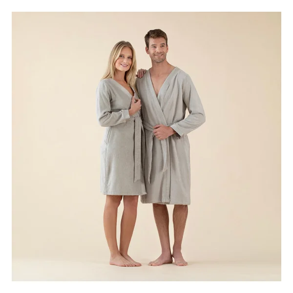 Chakra Floss Bambu Koyu Unisex Bornoz - Gri - Görsel 9