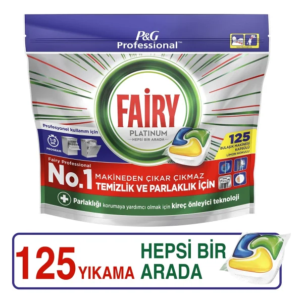 Fairy Platinum Bulaşık Makinesi Tableti 125'li - Görsel 4