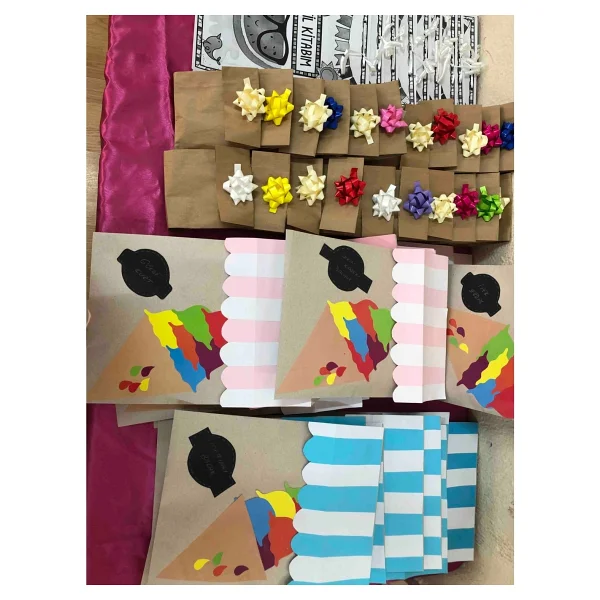 Dekals 100 Adet 12x20cm Körüklü Kraft Hediye Paketi Ambalaj Poşeti Şamua Kese Kağıdı - Görsel 4