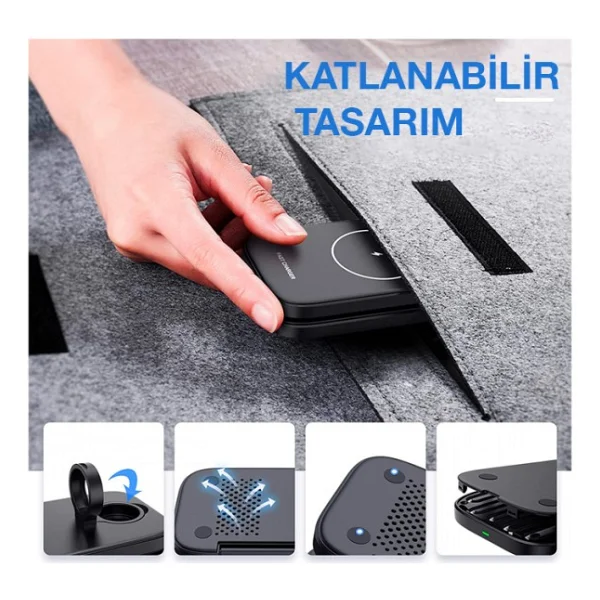 Ally W66 3in1 Kablosuz Hızlı Şarj Aleti - Görsel 3