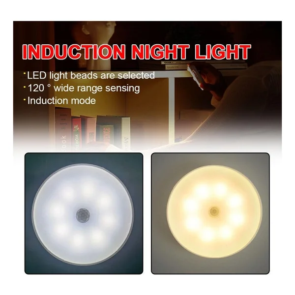 Sge Teknoloji 16 LED 2 Renk 5 Modlu Beyaz Ve Gün Işığı Hareket Sensörlü Type-C Girişli LED Lamba - Görsel 3