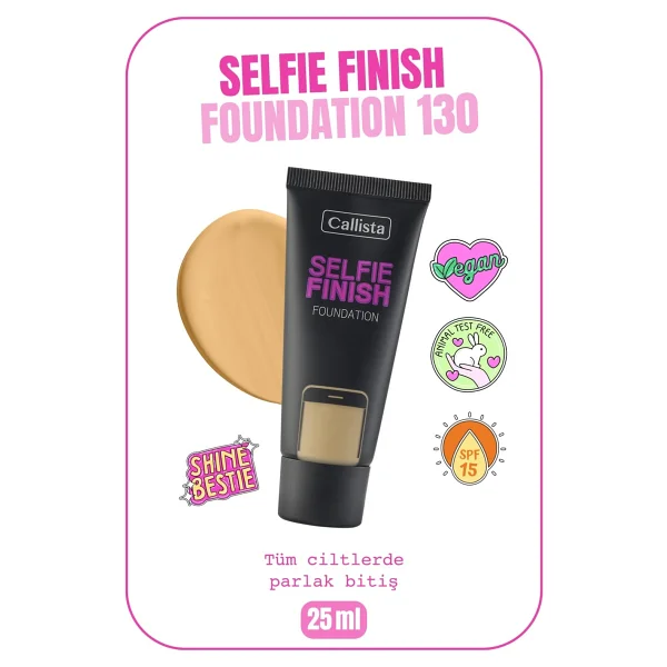 Callista Selfie Finish 130 Medium Beige Fondöten - Görsel 2