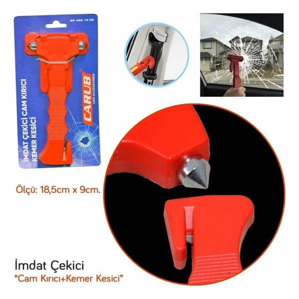 Carub İmdat Çekici Cam Kırıcı + Kemer Kesici Br4621905 - Görsel 2