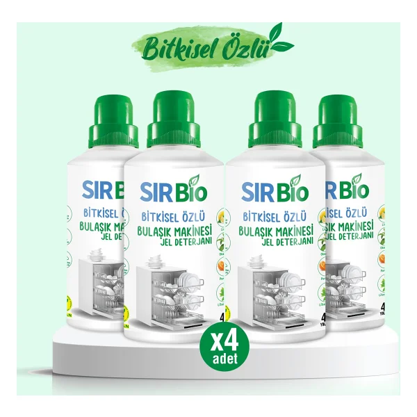 Sır Bio Bitki Özlü Bulaşık Makinesi Jel Deterjanı 40 Yıkama 1 Lt 4'lü - Görsel 6