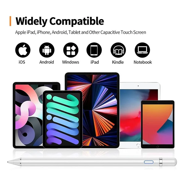 M.Tk Moveteck Huawei Matepad 11.5 Inç Uyumlu Android Tablet Kalemi Pencil Dokunmatik Kalem Stylus Yazı Çizim Alüminyum Kasa Teknik Kalem - Beyaz - Görsel 2